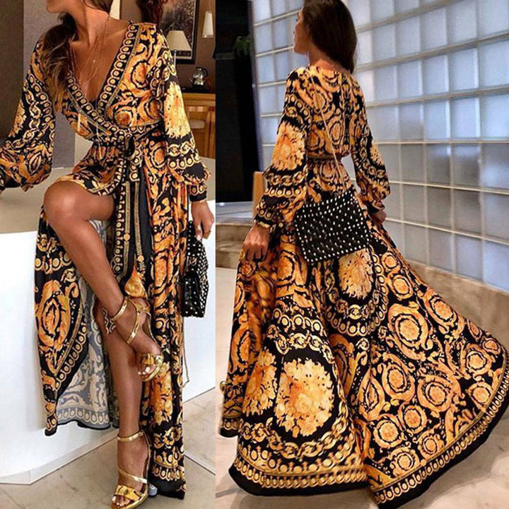 Melody - Robe Maxi d'Été Boho avec Col en V