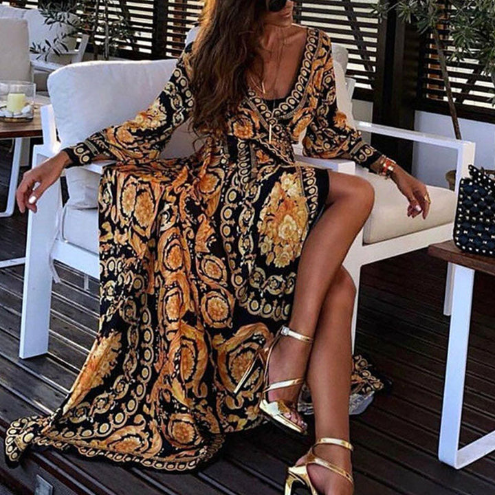 Melody - Robe Maxi d'Été Boho avec Col en V
