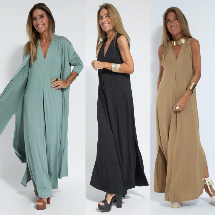 Kendall - Robe Maxi d'Été Unie