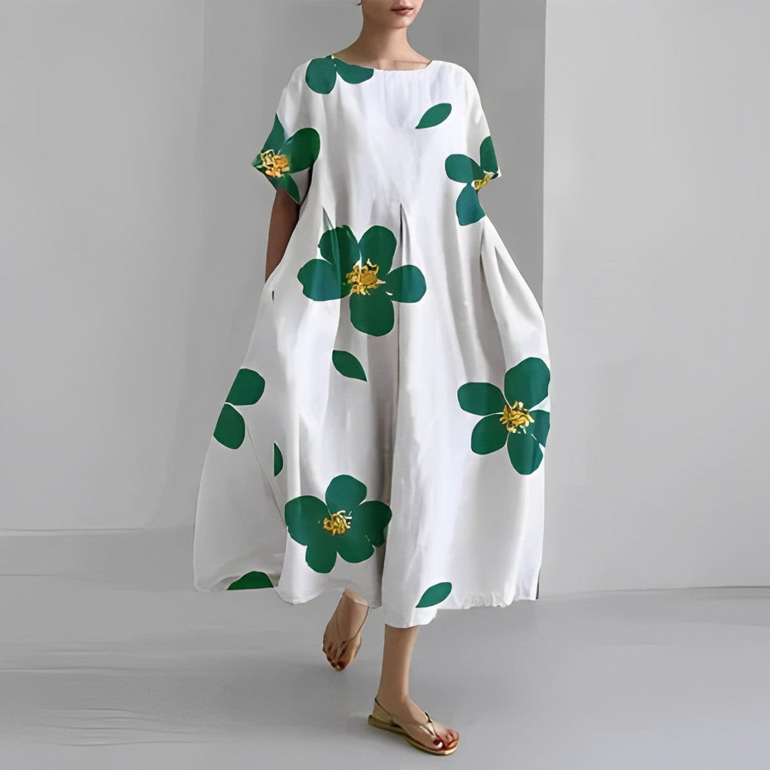 Daisy - Robe maxi fluide rétro avec volants généreux