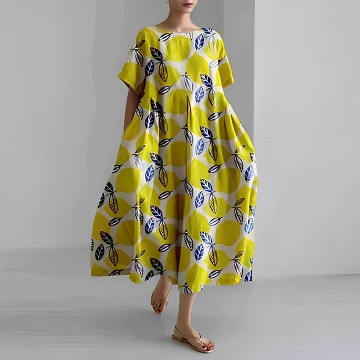 Daisy - Robe maxi fluide rétro avec volants généreux