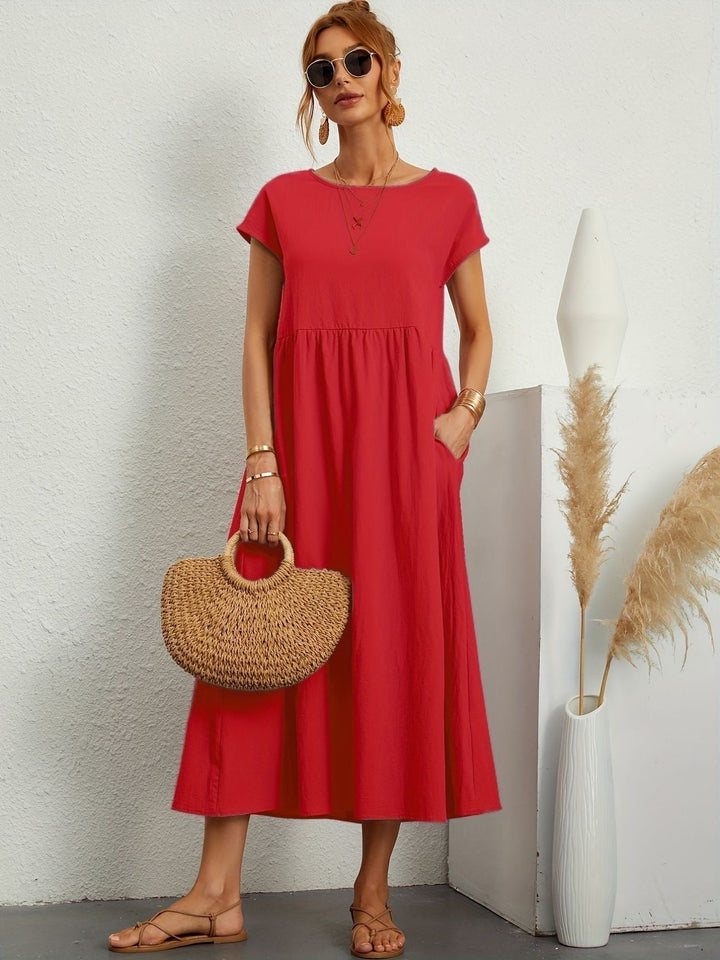 Kimber - Robe Midi Décontractée à Col Rond
