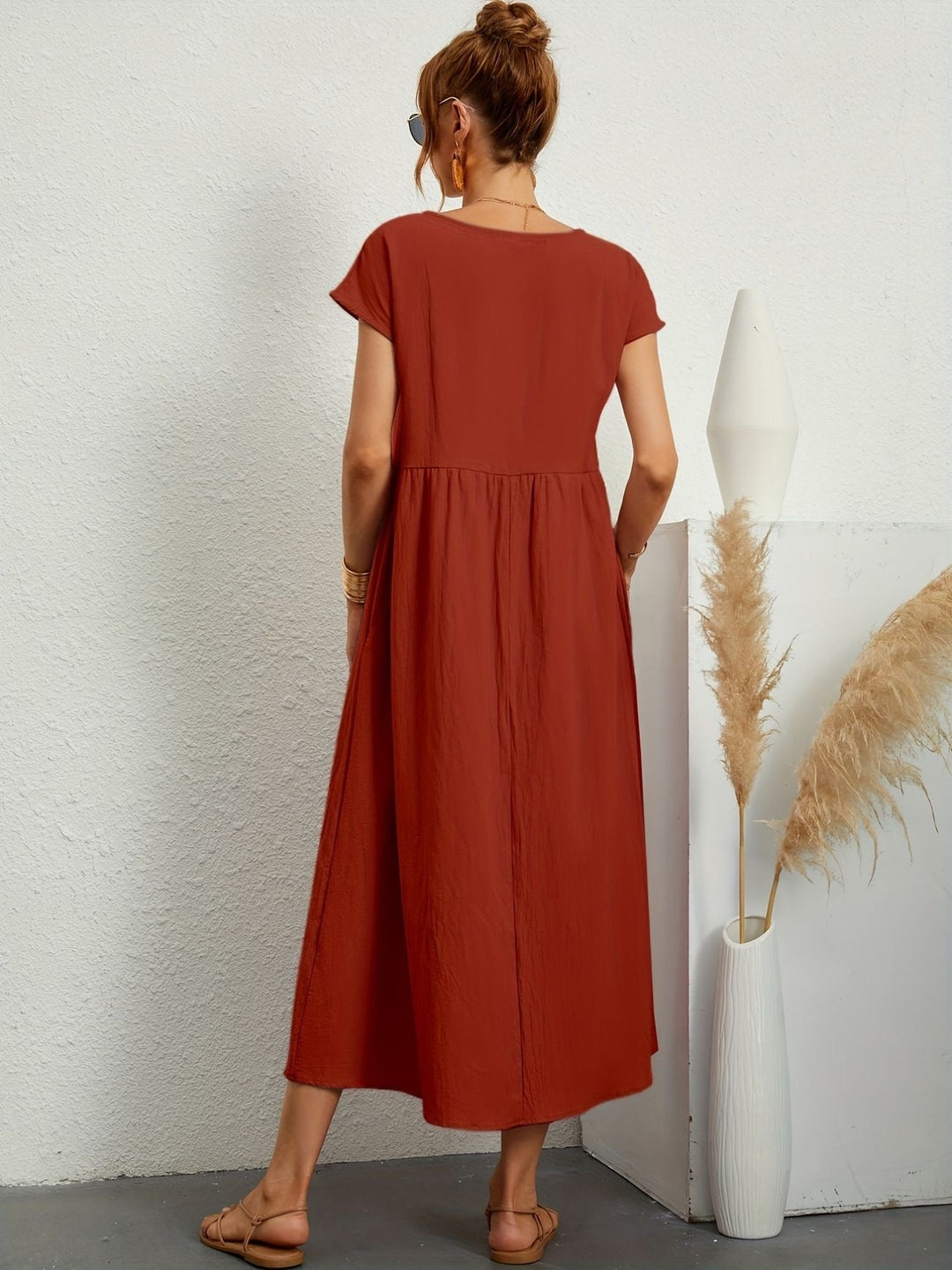 Kimber - Robe Midi Décontractée à Col Rond