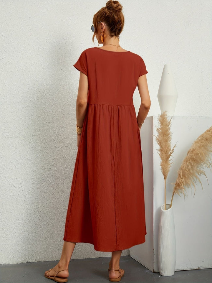 Kimber - Robe Midi Décontractée à Col Rond