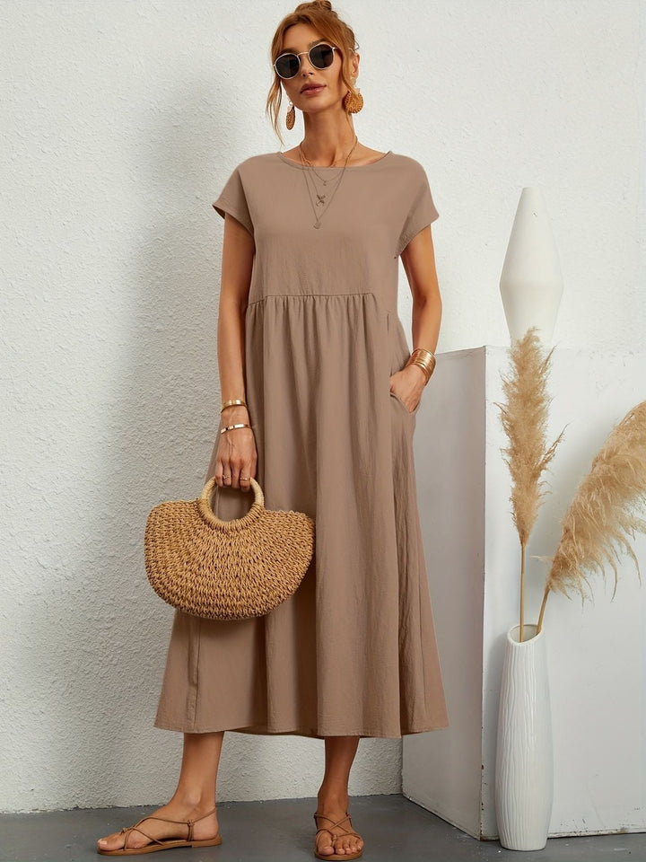 Kimber - Robe Midi Décontractée à Col Rond