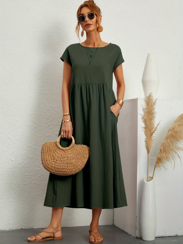Kimber - Robe Midi Décontractée à Col Rond
