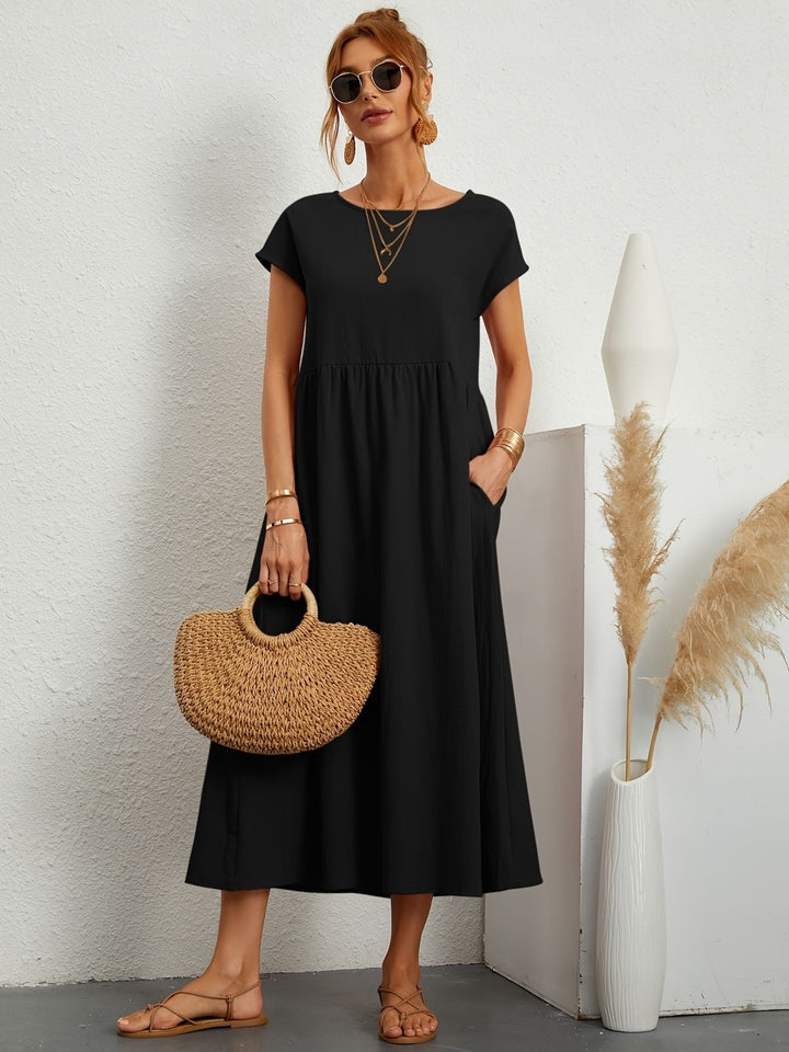 Kimber - Robe Midi Décontractée à Col Rond