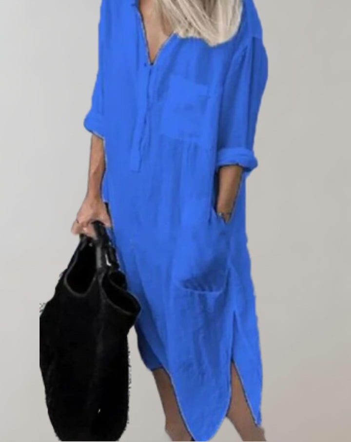Aubrey - Chemise décontractée en robe avec poches