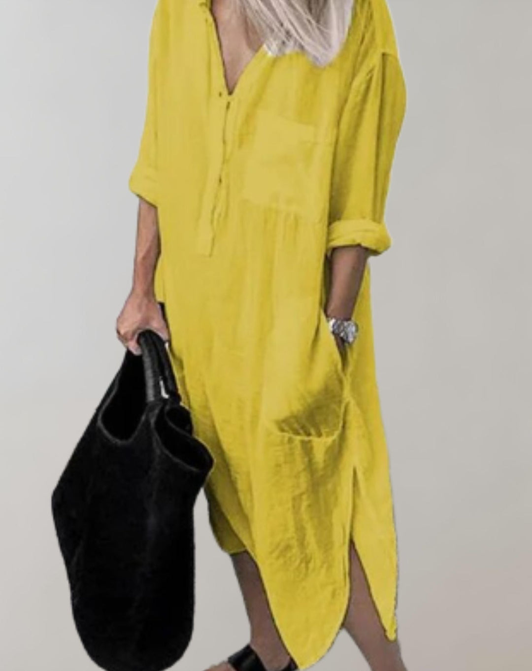 Aubrey - Chemise décontractée en robe avec poches
