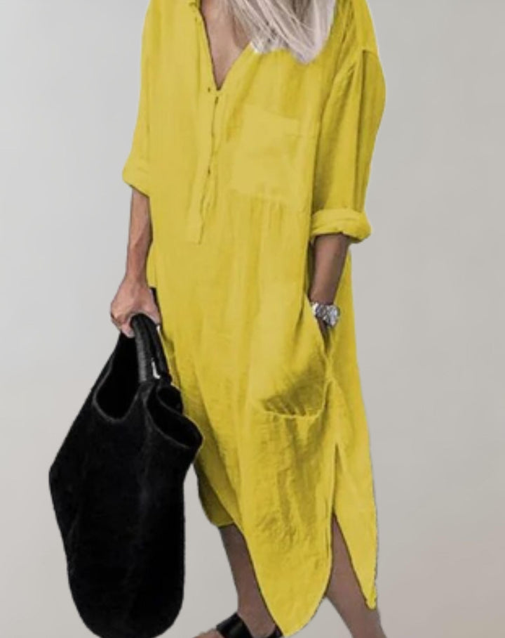Aubrey - Chemise décontractée en robe avec poches