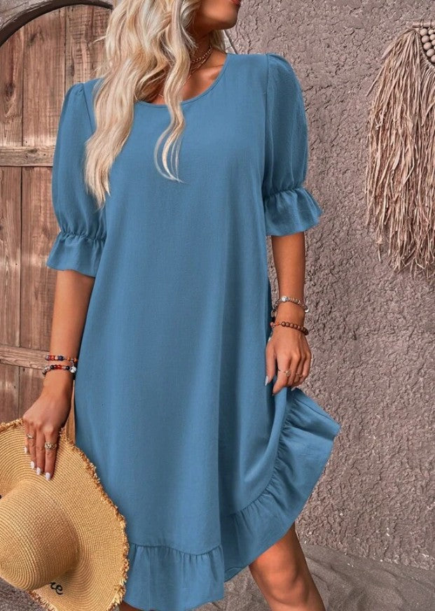 Isolde - Robe Midi à Manches Mi-Longues au Style Rétro
