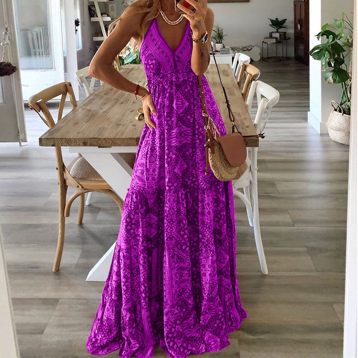 Wren - Robe Maxi Boho à Décolleté V et Bretelles Spaghetti