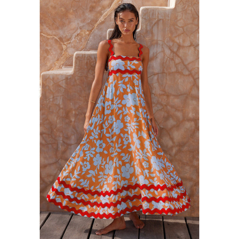 Wrenley - Robe Maxi Boho à Encolure Échancrée