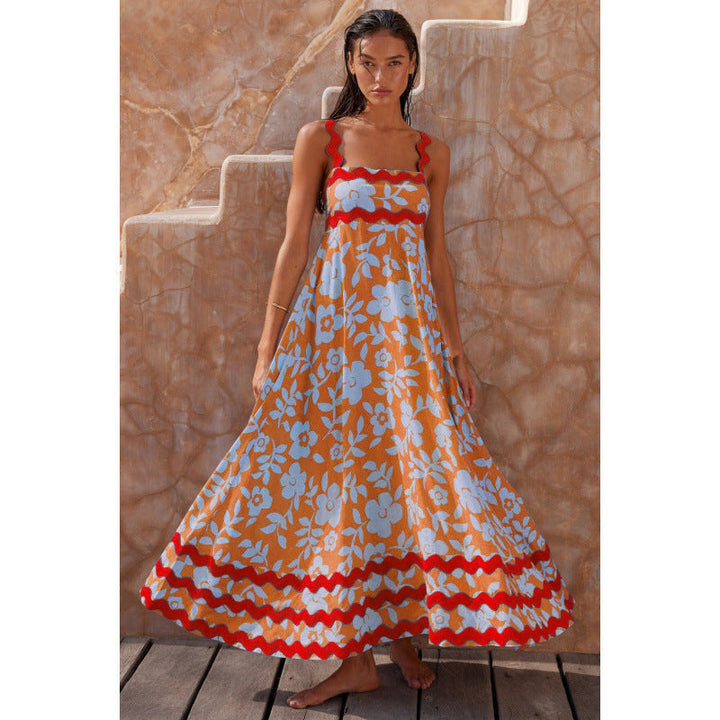 Wrenley - Robe Maxi Boho à Encolure Échancrée