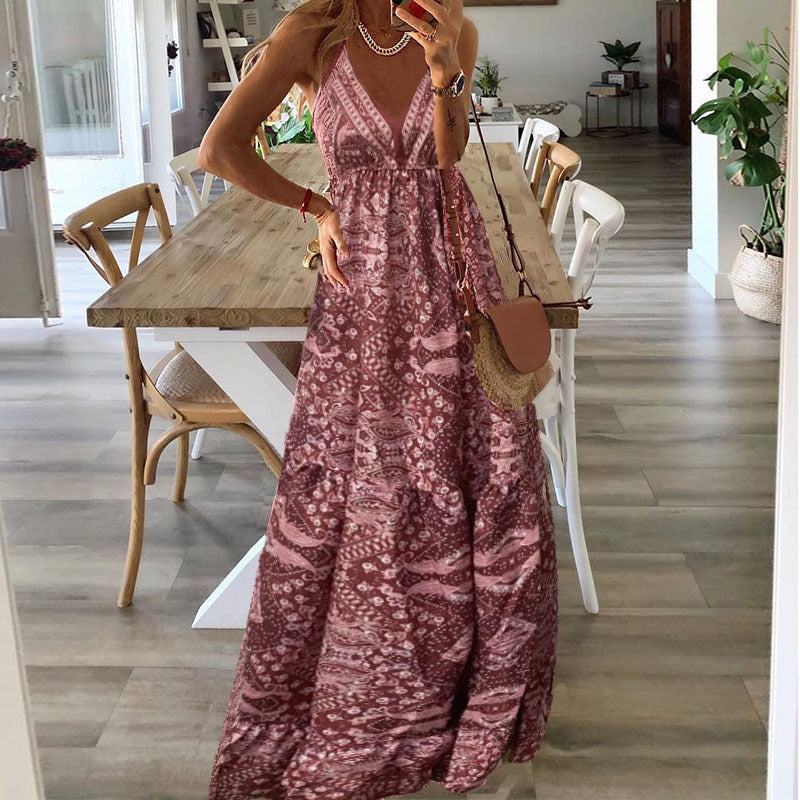 Wren - Robe Maxi Boho à Décolleté V et Bretelles Spaghetti