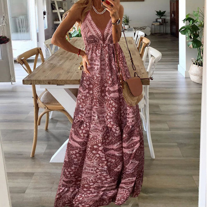 Wren - Robe Maxi Boho à Décolleté V et Bretelles Spaghetti