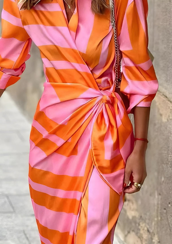 Olivia – Robe Chemise Ajustée à la Taille avec Imprimé
