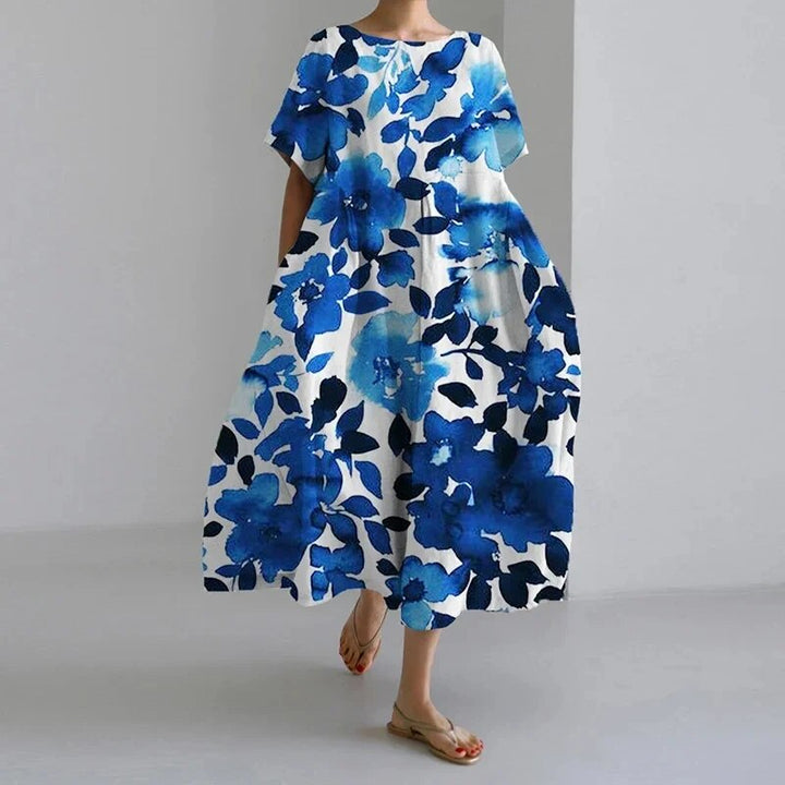 Daisy - Robe maxi fluide rétro avec volants généreux