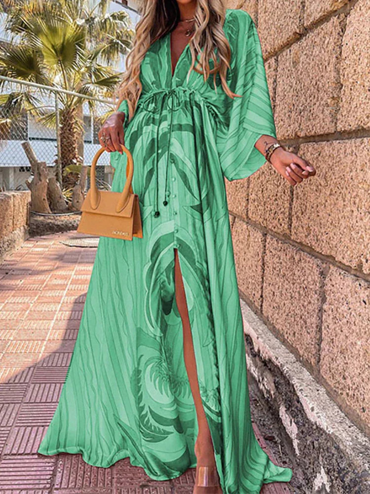 Lara - Robe Boho Rouge avec Imprimé Audacieux