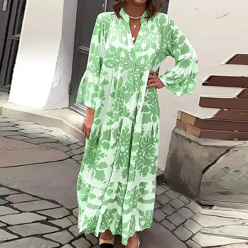 Ophelia - Robe Maxi Boho avec Manches Évasées