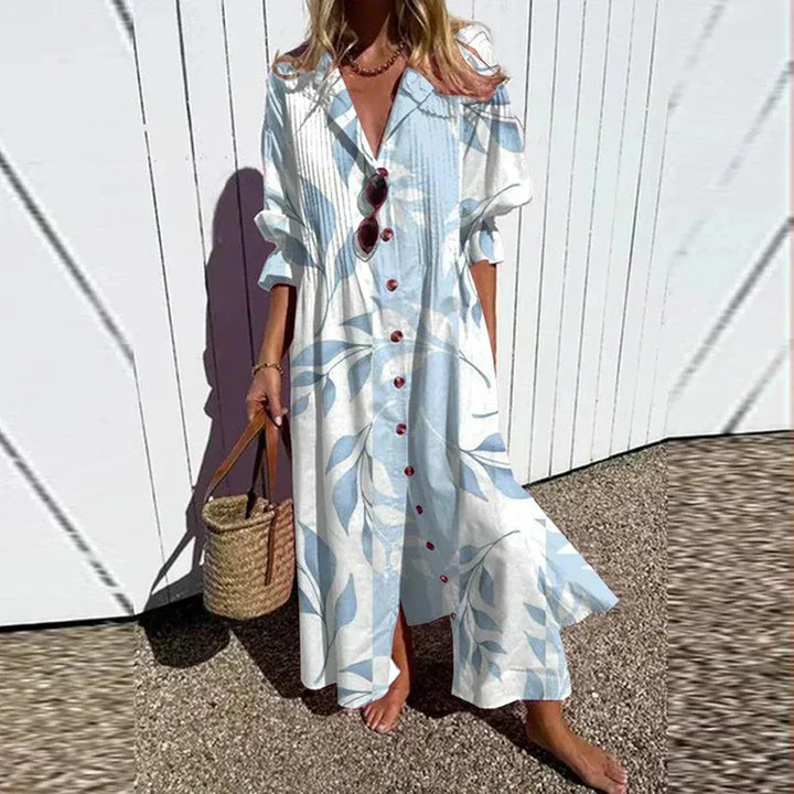 Cassidy - Robe Maxi Bohème à Manches Bouffantes