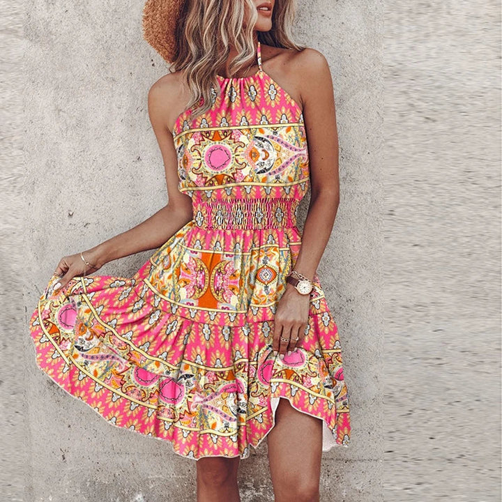 Marlowe - Robe Midi Bohémienne Colorée avec Décolleté en V