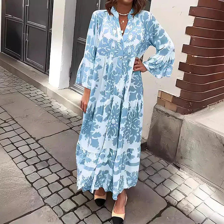 Ophelia - Robe Maxi Boho avec Manches Évasées