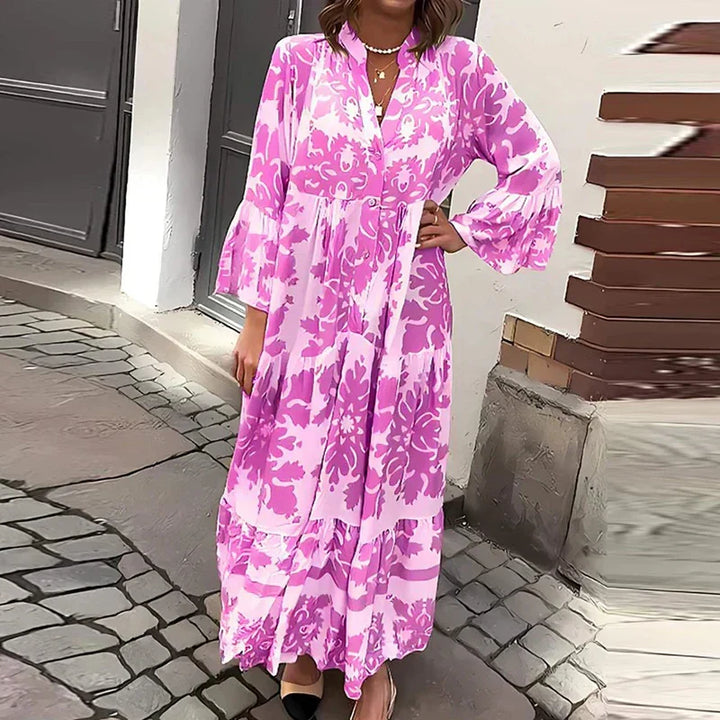Ophelia - Robe Maxi Boho avec Manches Évasées