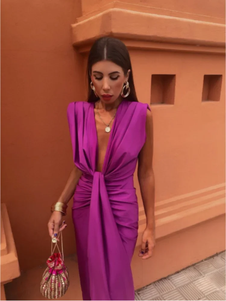 Selena - Robe Drapée Brillante