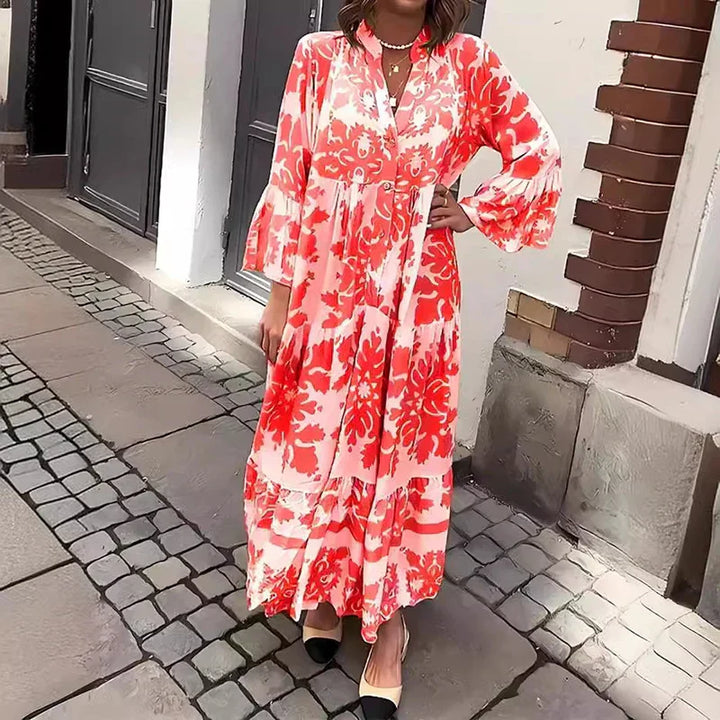 Ophelia - Robe Maxi Boho avec Manches Évasées