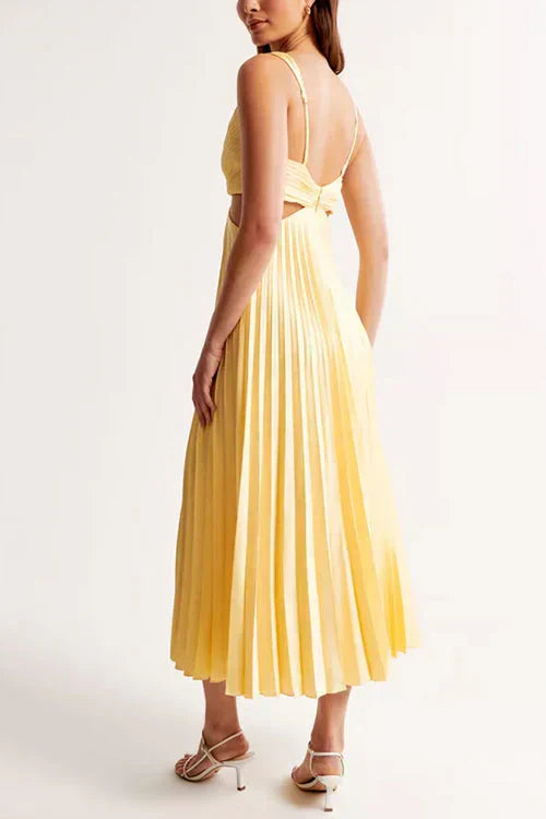 Rhiannon - Long V-Neck Maxi Dress with High Waist