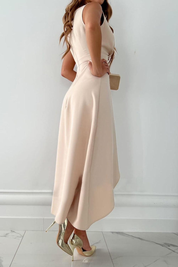 Lila – Robe Midi Élégante à Enveloppe avec Décolleté en V