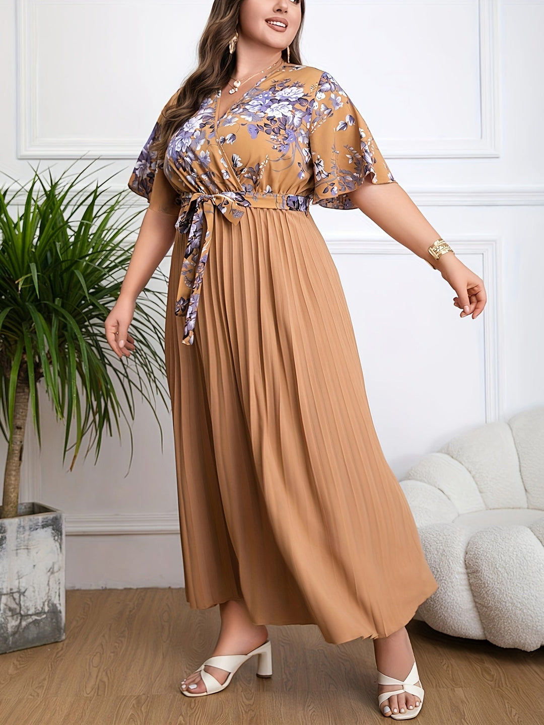 Fleur | Robe Ceinturée Plus Size