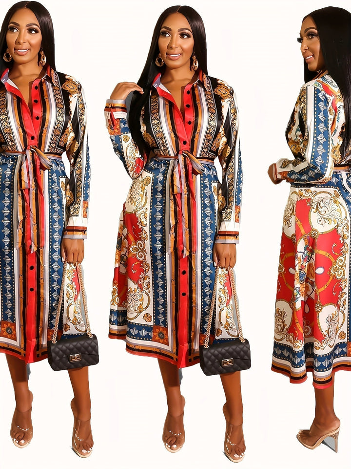 Maroille - Robe Chemise Longue à Mi-Mollet
