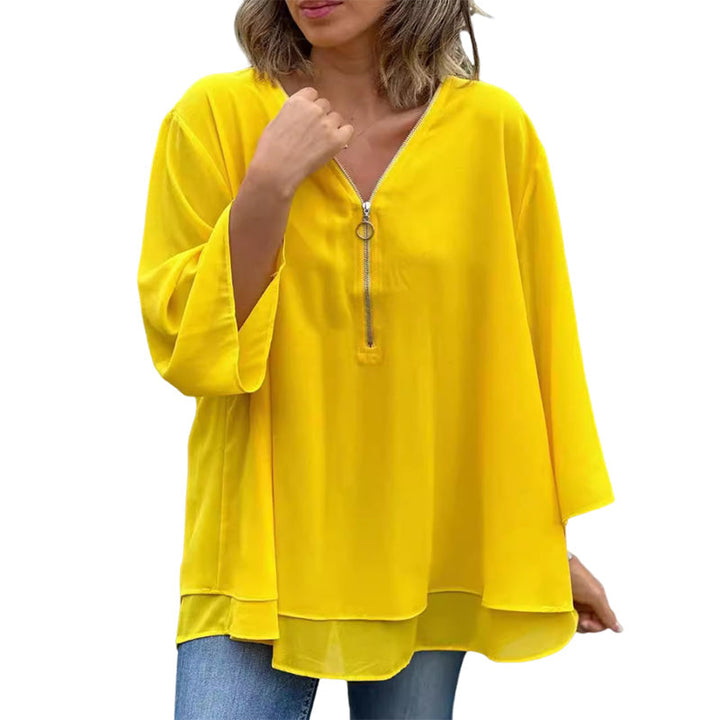 Heidi™ - Fluide V-Neck Zip Top