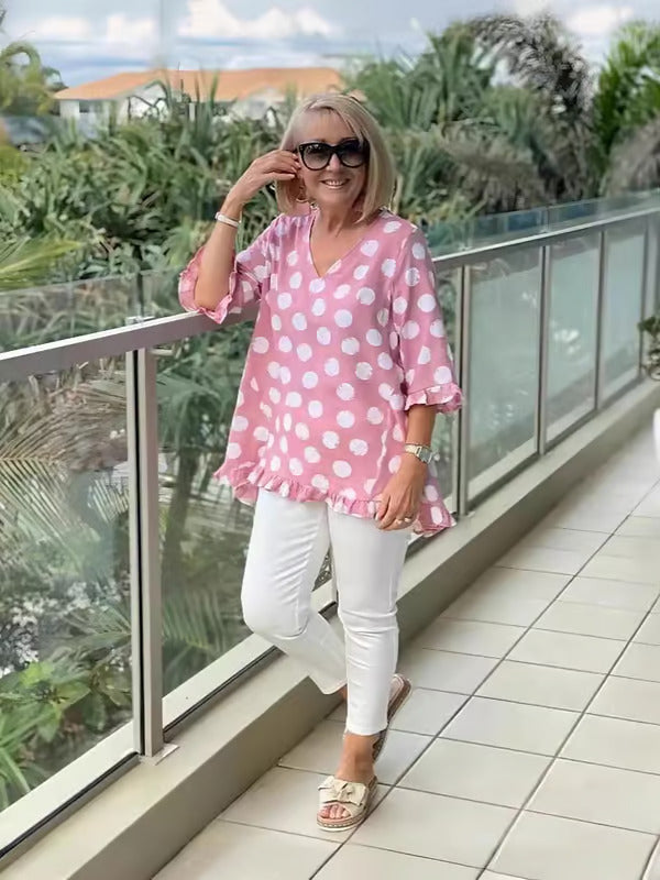Chloe™ - Élégante V-Neck Blouse