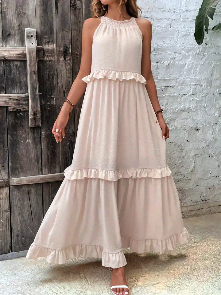Landry - Robe sans manches ornée de volants raffinés