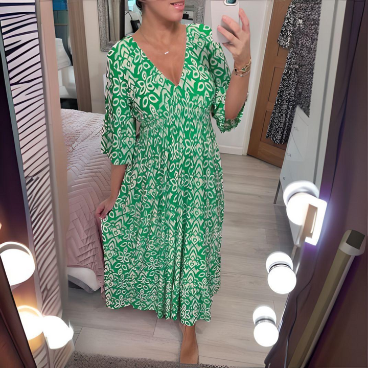 Malina - Robe d'Été Longue à Manches Évasées pour Plage