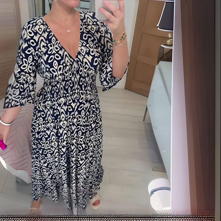 Malina - Robe d'Été Longue à Manches Évasées pour Plage