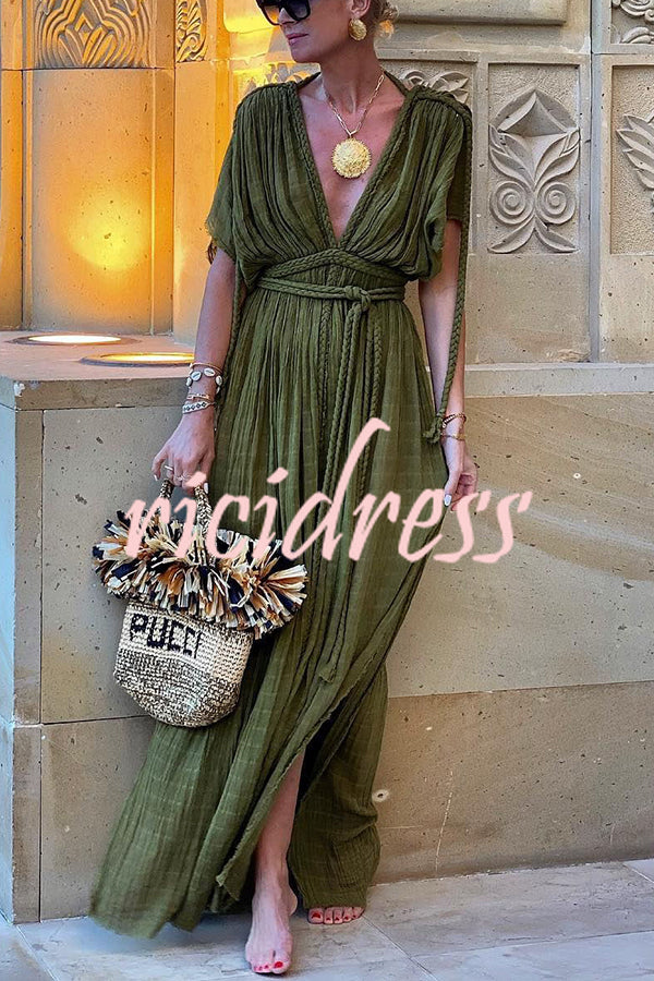 Junia - Robe Maxi Dos Nu à Col Halter Idéale pour les Vacances