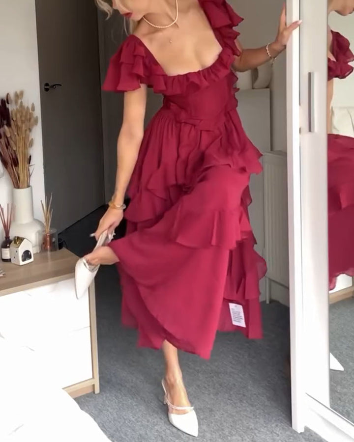 Quinlan - Robe Chic Taille Haute avec Finitions en Dentelle