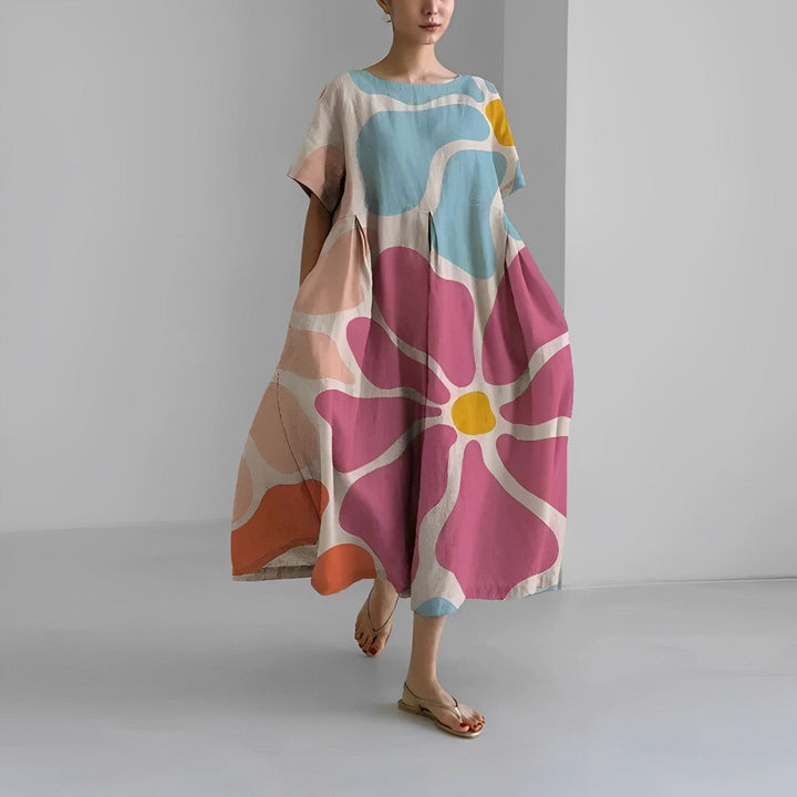 Daisy - Robe maxi fluide rétro avec volants généreux