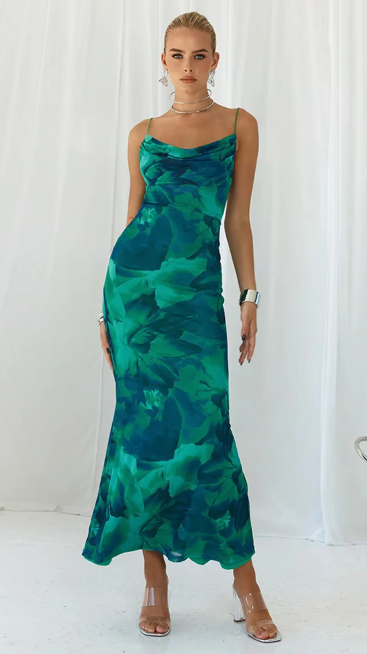 Ainsley - Robe Maxi Bodycon Sans Manches pour Soirée