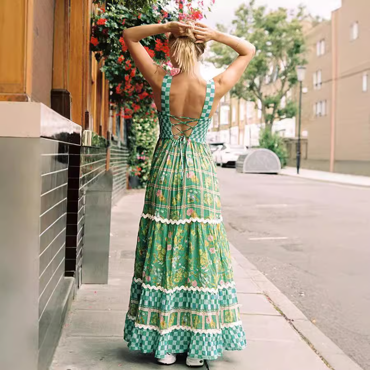 Maxi Boho Dress Basil - Sunlit Dreams
