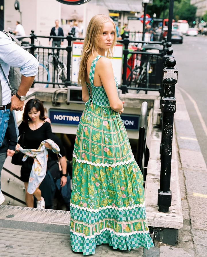Maxi Boho Dress Basil - Sunlit Dreams