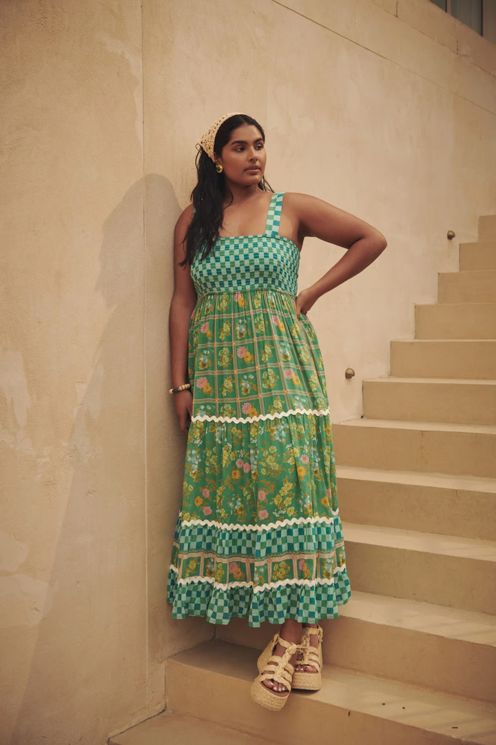 Maxi Boho Dress Basil - Sunlit Dreams