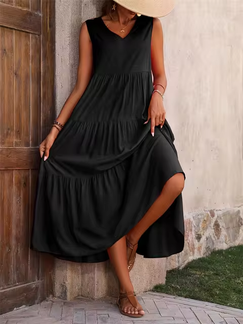 Lone - Robe ample décontractée avec ourlet à volants