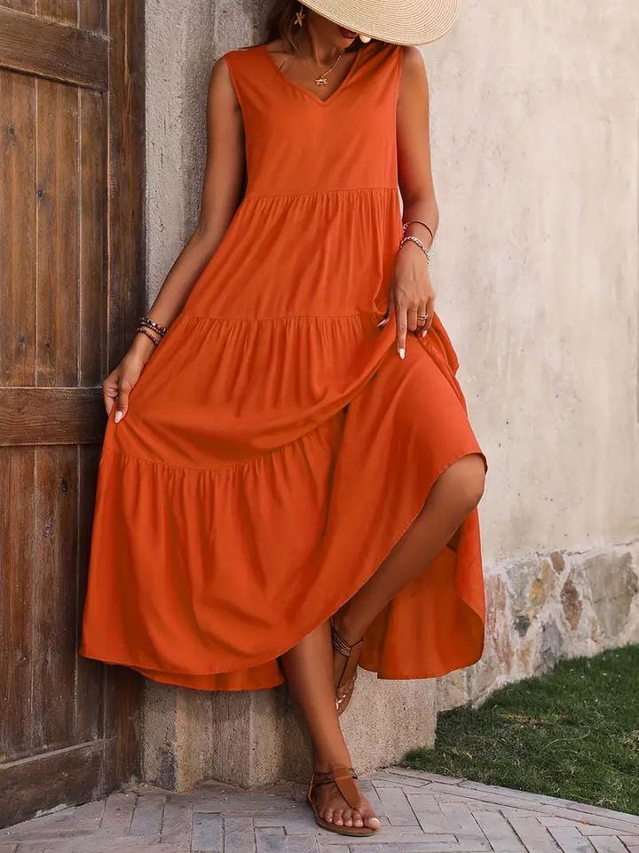 Lone - Robe ample décontractée avec ourlet à volants