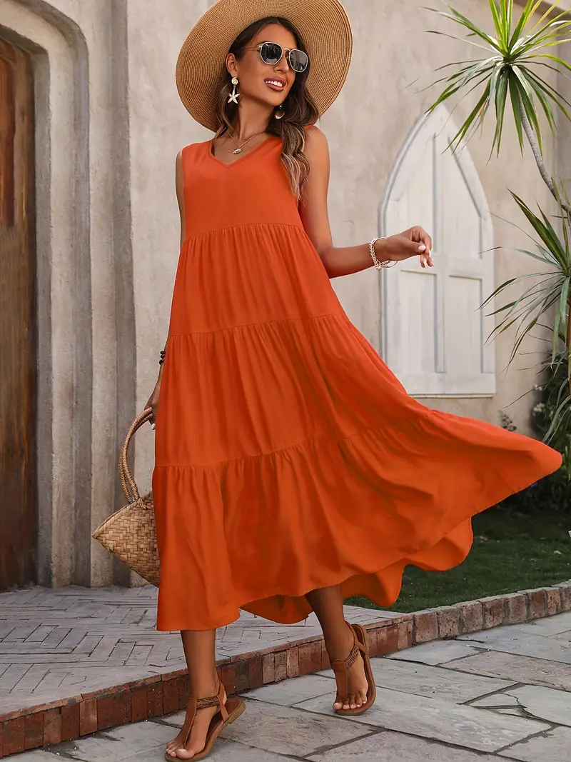 Lone - Robe ample décontractée avec ourlet à volants