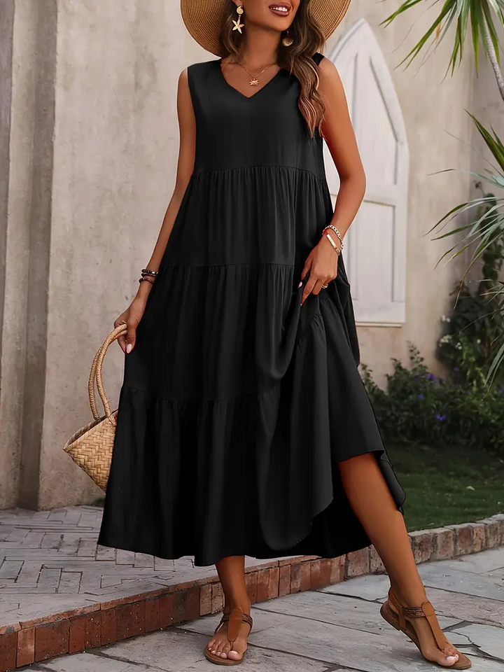 Lone - Robe ample décontractée avec ourlet à volants